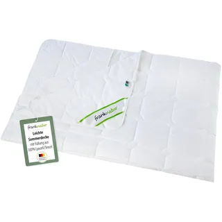franknatur Naturfaserbettdecke Sommerdecke Lyocell, Füllung: 100% Lyocell/Tencel®, Bezug: 100% Baumwolle, extraleichte temperaturausgleichende Sommer-Bettdecke weiß 240 cm x 220 cm