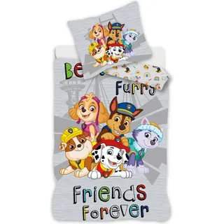 Procos, Kinderbettwäsche, Paw Patrol Graue Bettdecke 140×200cm, 70×90 cm (140 x 200 cm, 70 x 90 cm)