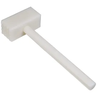 FMprofessional Fleischklopfer, hochwertiger Fleischhammer aus Kunststoff, robuster Schnitzelklopfer (Farbe: Weiß), Menge: 1 Stück