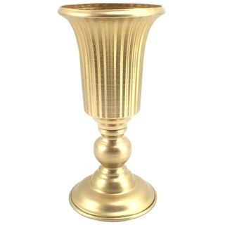 MagiDeal Blumenvase, Antik Dekovase Vase, Metall Vintage Tisch Deko für Wohnkultur Wohnzimmer - Gold
