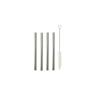 Metaltex Trinkhalme Inox kurz/gerade 4 St. 12,5 cm Edelstahl