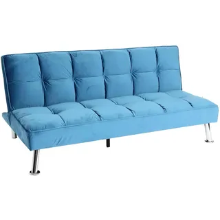 MCW Schlafcouch Samt 2-Sitzer Blau