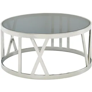 FineBuy Couchtisch FB41428 Glas Metall rund 60 x 30 x 60 cm