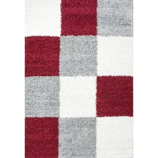 KADIMA DESIGN Rhein Hochflorteppich 60 x 110 cm Rot
