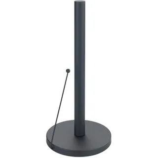 WENKO Küchenrollenhalter Clayton, Küchenhelfer, freistehender Halter für alle gängigen Küchenrollen ideal für die Küche, aus pulverbeschichtetem Metall, Küchenzubehör misst Ø 15 x 33 cm, Schwarz