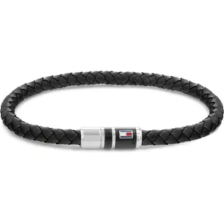 Tommy Hilfiger Geflochtenes Lederarmband schwarz 2790293 Größe 19 cm