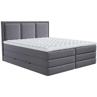 MID.YOU Boxspringbett 140 x 200 cm H2/H3 Grau