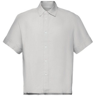 Esprit Collection Businesshemd Kurzarmhemd, Leinenmix grau