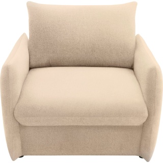 DOMO collection Sessel 700023, Schlaffunktion, Federkern, stabile Liegefläche Schlafsessel beige