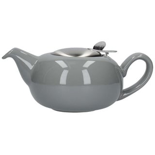 Neuetischkultur Teekanne Teekanne mit Sieb, 2 Tassen 500 ml, Keramik, 0.5 l, (Stück, 1 Teekanne mit Sieb), mit Edelstahlfilter grau