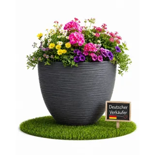 ONDIS24 Pflanzkübel Blumenkübel Pflanztopf Isis Schiefer, frostsicher, UV beständig grau Ø 40 cm