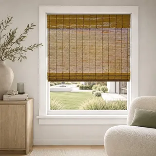 Chicology Bambus-Raffrollos, umweltfreundlich, lichtfilternd, für Fenster, ideal für Zuhause, Modell: Fuchs, 58,4 x 162,5 cm (B x H)