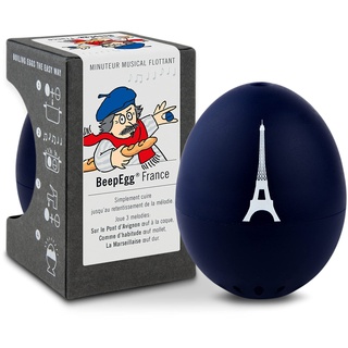 PiepEi France - Singende Eieruhr zum Mitkochen - Eierkocher für 3 Härtegrade - Paris Geschenk mit Eiffelturm - Lustiges Kochei - Musik Eggtimer - Brainstream