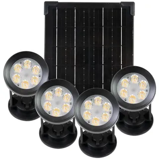 enovalite Solarleuchte schwarz 5 W 3000K 200 lm 4er Set