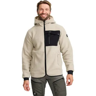 RevolutionRace Sherpa Hoodie für Herren, Outdoor Fleecejacken perfekt für Wanderungen und Outdoor-Abenteuer, Beige Khaki, M - M