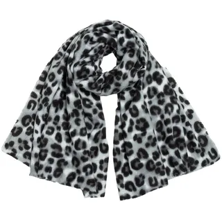Caspar Modeschal SC501 weicher warmer Damen XL Schal mit Leo Animal Print