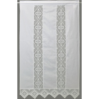 Querbehang HOSSNER - ART OF HOME DECO "Achental" Gardinen Gr. 35 cm, Stangendurchzug, 120 cm, weiß Landhaus Gardinen