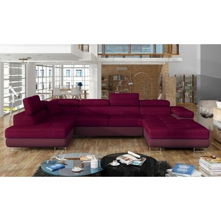 JVmoebel Ecksofa, Stoff U-Form Couch Wohnlandschaft Ecksofa Design Modern Sofa Modern lila