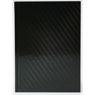 ADINA Notizbuch A5 fester Deckel blanko schwarz mit diagonalen Streifen