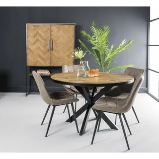 Teak Esstisch Accent Massivholz Holztisch Dinnertisch Tisch Esszimmertisch 130cm
