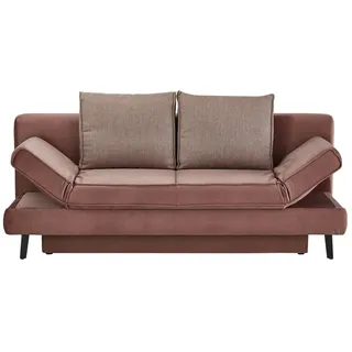 Schlafsofa mit Bettkasten Sidney , rosa/pink , Maße (cm): B: 200 H: 85 T: 90.0