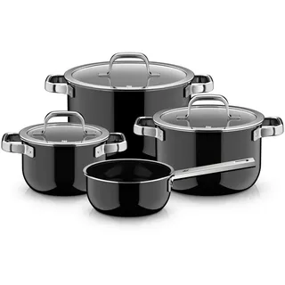 WMF Fusiontec Mineral Pro Topf-Set 4-tlg. Kochtopf + Stielkasserolle + Fleischtopf + Bratentopf