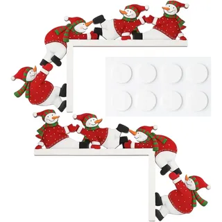 2 Stück Türdeko Weihnachten, Weihnachtsdeko Tür, Festliche Türrahmen Deko mit Kl