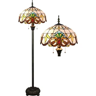 Five liters 16 Zoll Tiffany Stehlampe Liaison, Gelbe Buntglas Leselampe im Antik-Stil für Wohnzimmer & Schlafzimmer (TF-LDD16-C)