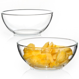 NUTRIUPS Glasschüssel Glas Rührschüsseln Set Glas Salatschüsseln (1,1L)