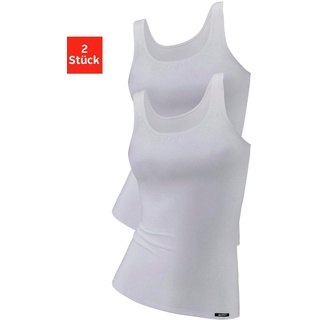 Unterhemd SKINY Gr. 36, N-Gr, weiß Damen Unterhemden Basic-Wäsche Baumwoll-Wäsche Tanktop Top Unterhemd Tops mit kleinem Weblabel am Saum