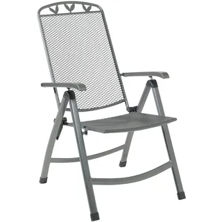 KLAPP SESSEL STUHL KLAPPSESSEL KLAPPSTUHL TOULOUSE EISENGRAU STAHL 58X65X108CM