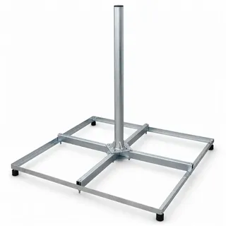 Premium X PremiumX Balkonständer PROFI 4x 50x50cm Stahl 1m Mast 60mm SAT Flachdach-Ständer Halterung für Satelliten-Schüssel