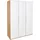 Level 150 x 236 x 58 cm Plankeneiche Nachbildung/Weißglas