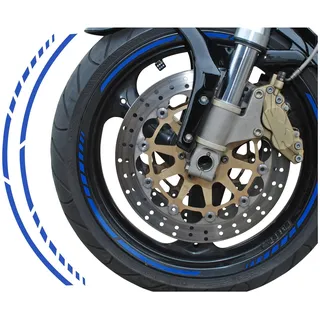FoliaTec PIN Striping Racing, Zierstreifen für Motorräder, Selbstklebend, Waschstraßenfest, sportlicher Look im Racing-Style, GT Blue