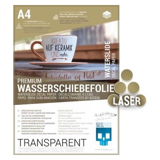 Skullpaper Transferpapier Laser Transparent DIN A4, Wasserschiebefolie, bestempelbar, 8 Blatt