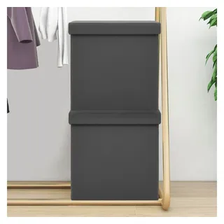 vidaXL Hocker mit Stauraum 2 Stk. Grau PVC