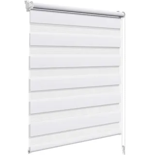 Woltu Doppelrollo 90 x 120 cm weiß