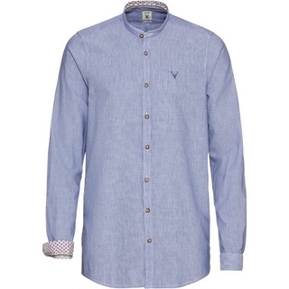 Pure Trachtenhemd Trachtenhemd mit Streifen blau XL