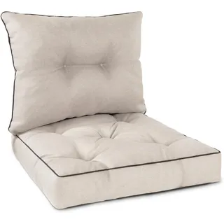 ASPERO Sitzkissen Set 50 x 50 cm / 50 x 40 cm Beige