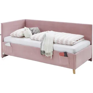 Meise Möbel Polsterbett Cool 90 x 200 cm rose inkl. Rückenelement