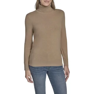 Tommy Hilfiger Leichter Rollkragenpullover für Damen, Light Heather Rehkitz, XX-Large - XXL