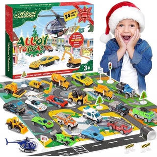 Spielzeugauto Set, Adventskalender 2023, 24 Tage Spielzeug Countdown bis Weihnachtsgeschenk Adventskalender Auto Spielzeug für Kinder