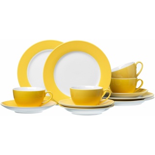 Ritzenhoff & Breker Kaffeeservice Geschirr-Set, Service (12-tlg), 4 Personen, Porzellan, 12 Teile, für 4 Personen gelb 