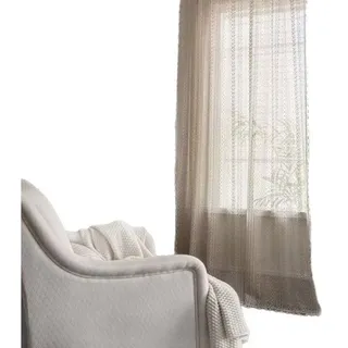 Agger Vorhang Beige Boho-Spitzengardinen – Gehäkelter Makramee-Vorhang (1 St), im Bohemian-Stil mit Quasten, Fenstervorhänge beige 150 cm x 260 cm