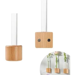 Blumenröhrchen, 12,5 Cm, 2 Stück, Kunststoff-wandvase, Magnetische Blumenvase, Magnetisches Reagenzglas, Transparentes Kunststoff-reagenzglas, Für Büros, Schlafzimmer, Flure