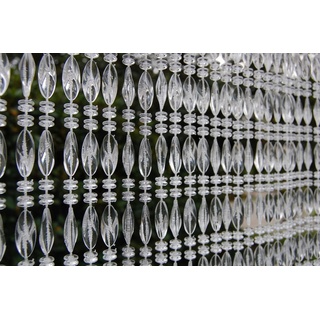 Türvorhang La Tenda ELBA 2 Perlenvorhang transparent, La Tenda, Hakenaufhängung, transparent, 100 x 230 cm, Polypropylen - Länge und Breite individuell kürzbar weiß 100 cm x 230 cm