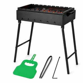 Holzkohlegrill Klappbare Beine Mangal BBQ für 9 Spieße Schaschlik Grill Klappgrill Campinggrill Picknickgrill