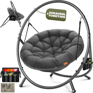 KESSER Hängesessel Bali mit Gestell 150kg Indoor Outdoor mit Kissen