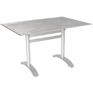 ACAMP Gartentisch 120 x 80 x 75 cm Silber