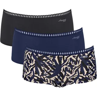 SLOGGI GO Crush Hipster 3 St. Blau/Schwarz XS